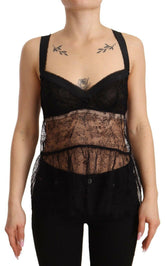Dolce & Gabbana Black Silk Lace Babydoll Nylon Lingerie Top -   -  Dolce & Gabbana.
